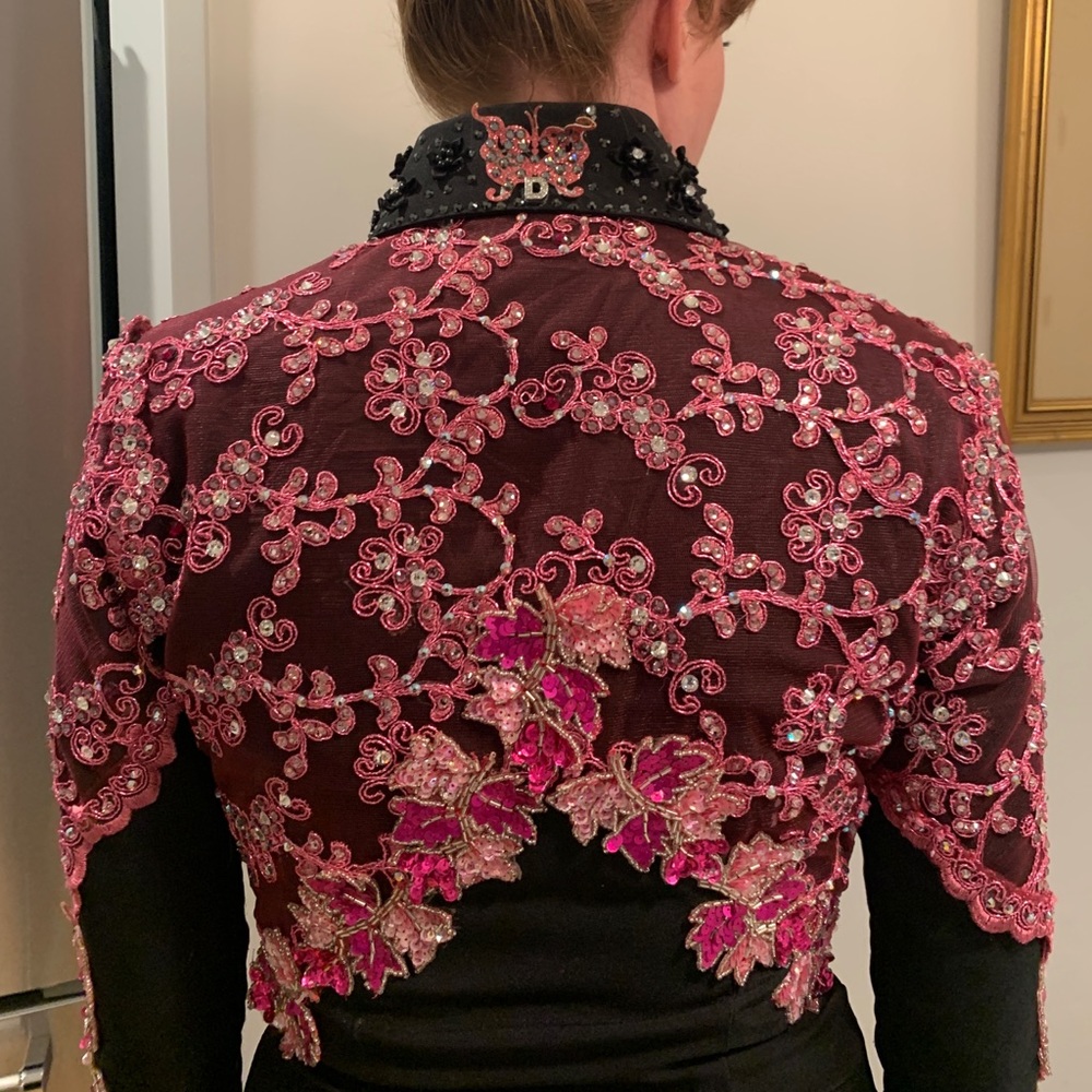 Custom black and pink horsemanship jacket